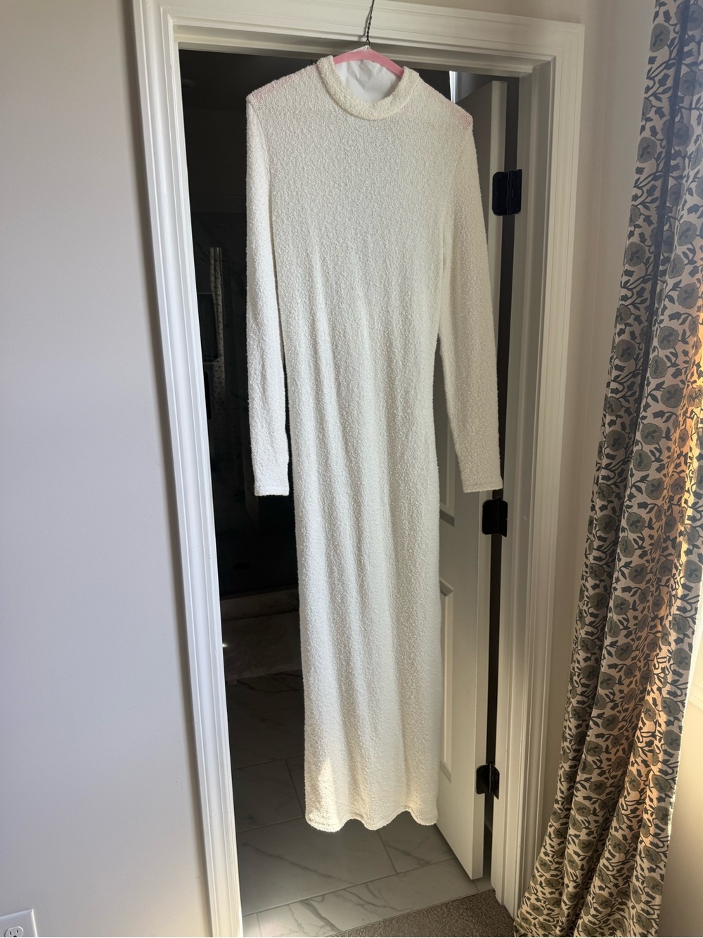 Lamarque Ivory Long-Sleeve Maxi Knit Dress